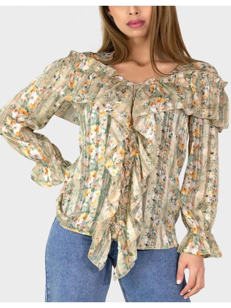 blouse imprimé floral Kebello Beige