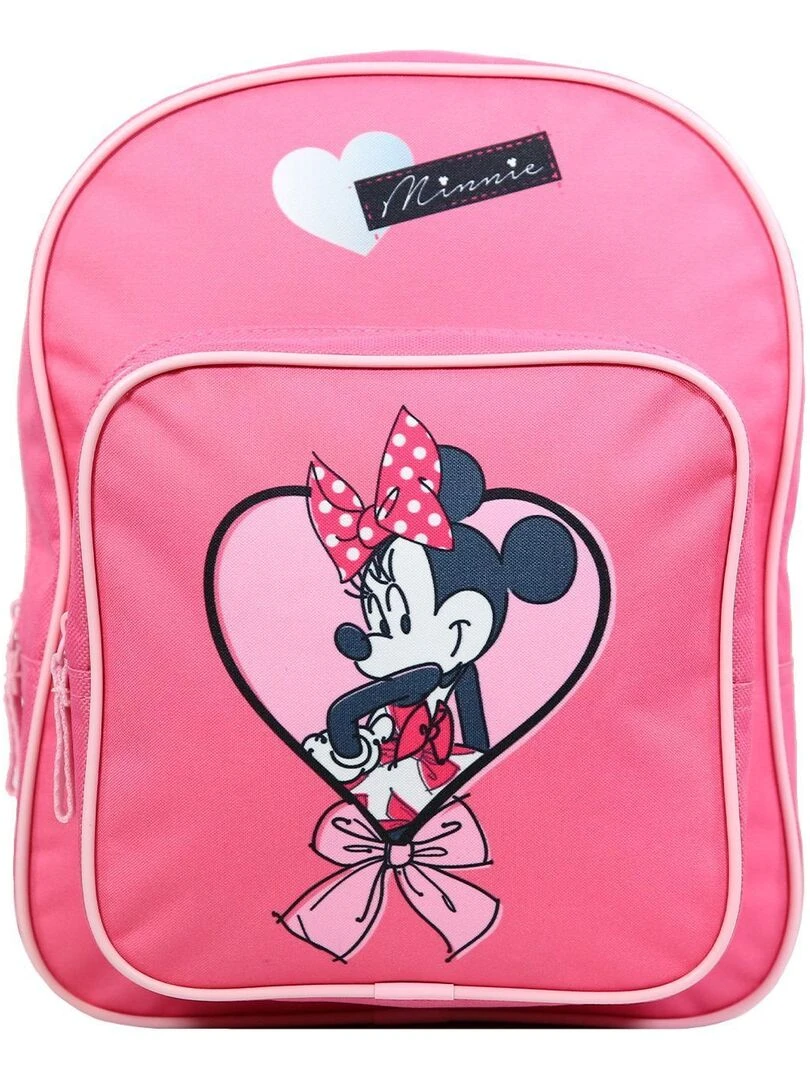 Sac à dos 31 cm avec poche Disney Minnie Coeur Rose Bagtrotter Rose