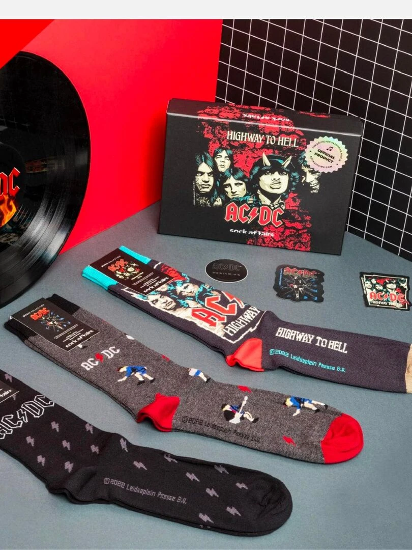 Coffret Chaussettes Sock Affairs Officiel AC/DC Noir Gris