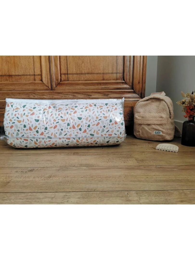 Candide   Matelas bébé de voyage 60x120cm Terrazzo   Blanc Vert
