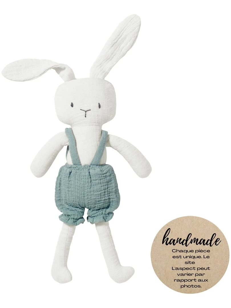 Peluche en coton mousseline lapin "Ben" 30 cm   N/A