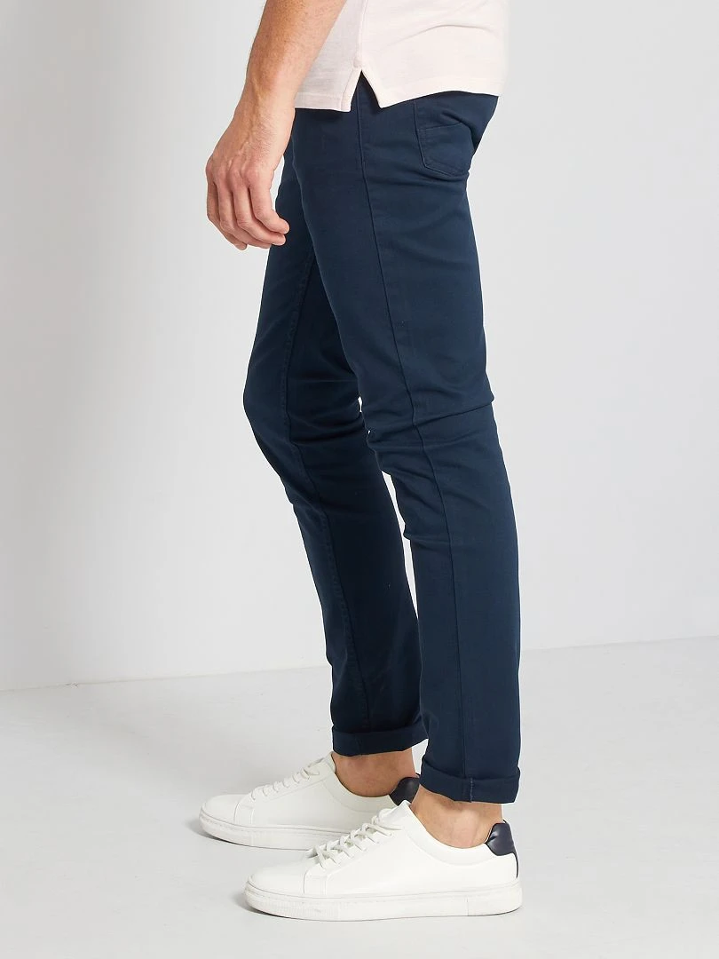 Jean slim 5 poches   L32   bleu marine