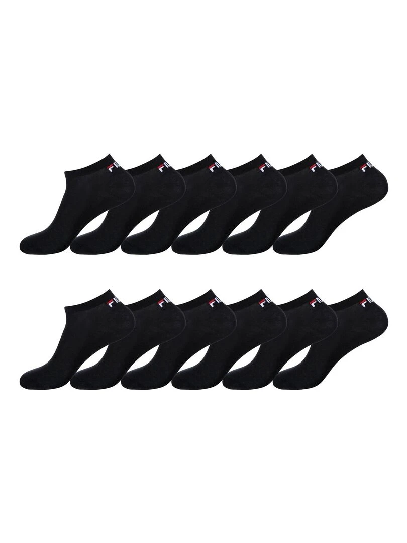 Lot de 12 Paires de Chaussettes Socquettes homme noir Fila Noir
