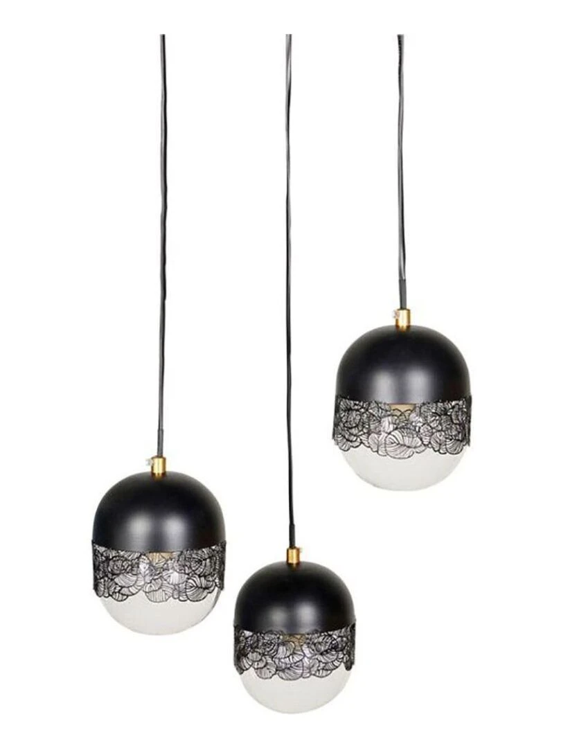 Suspension triple métal noir Stilla Noir