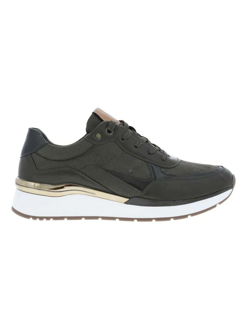 MARCO TOZZI   Baskets talon semi compensée   Kaki