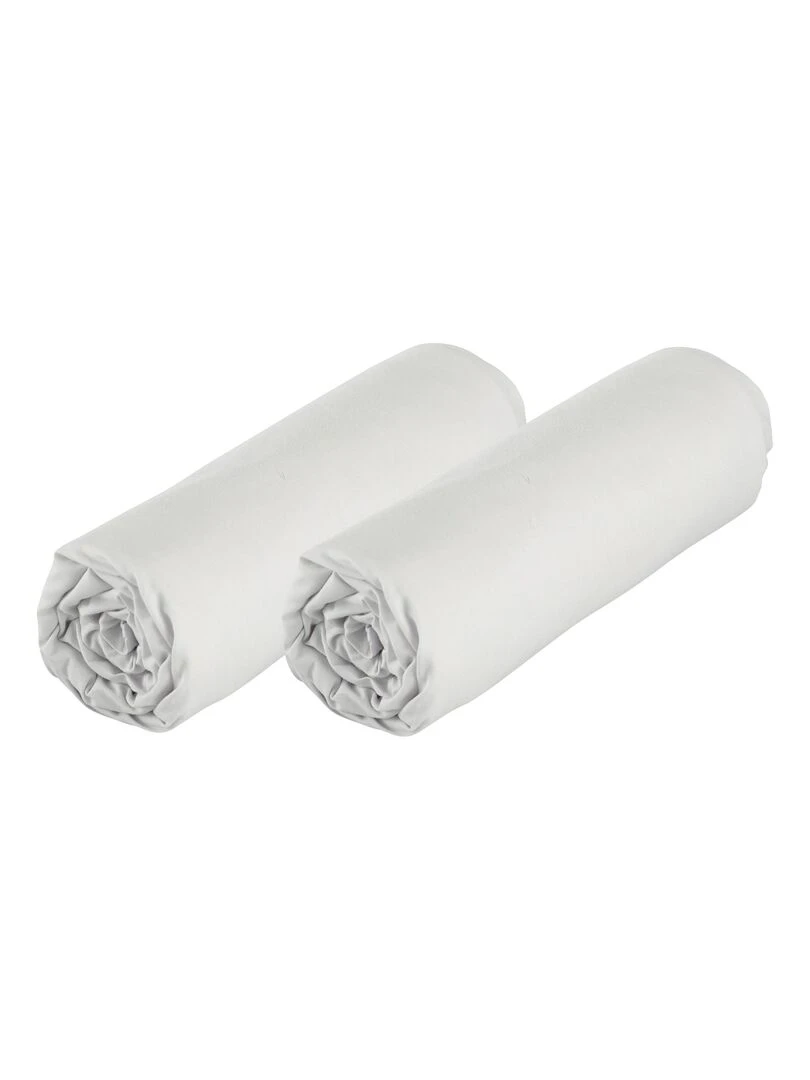 Lot x2 Draps housse berceau Coton Bio 'P'tit Basile' Gris perle