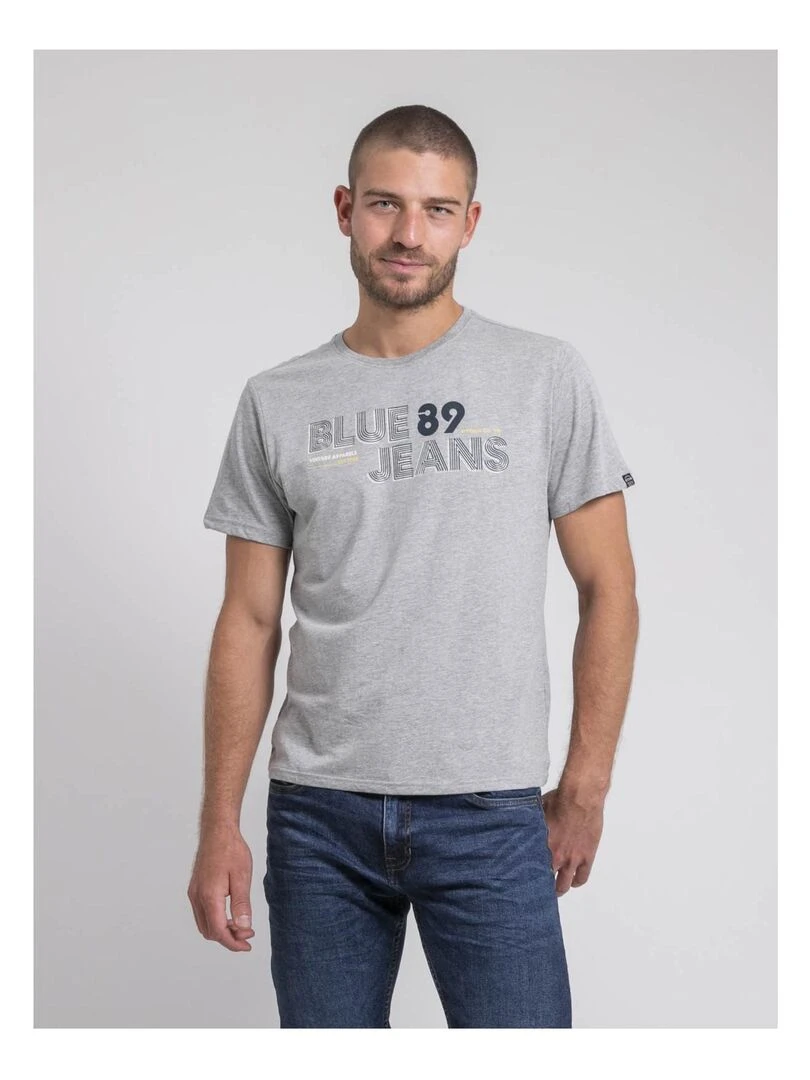 T shirt col rond pur coton JUPILAR Gris