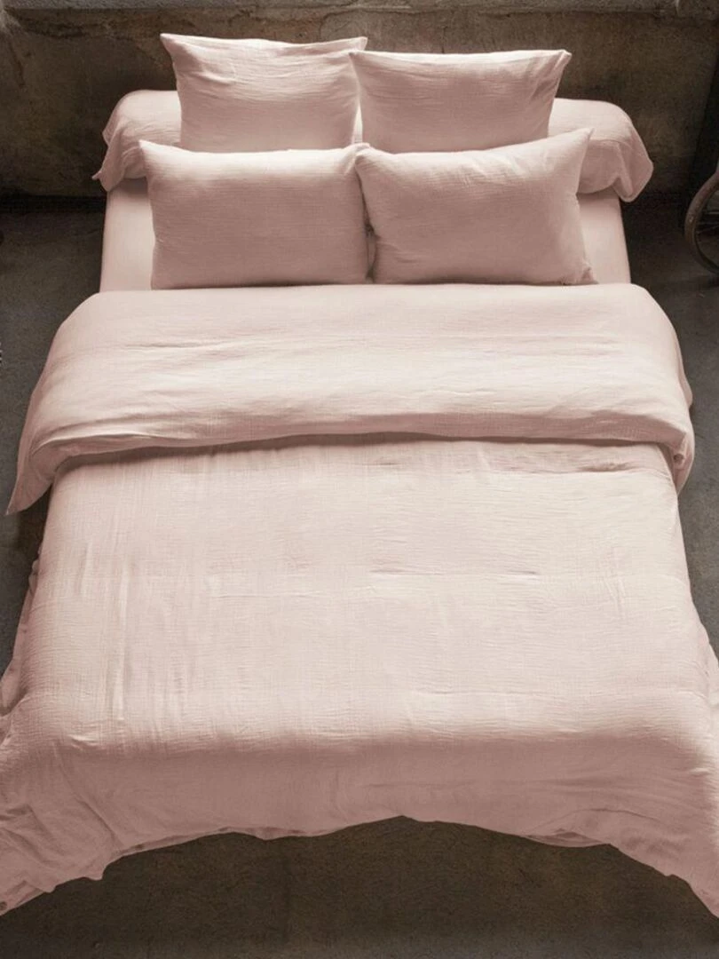Housse de couette en double Gaze de coton Rose clair