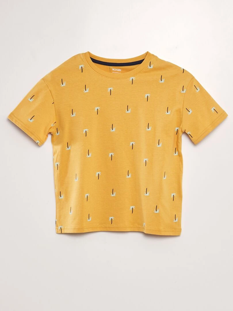 T shirt loose imprimé Jaune