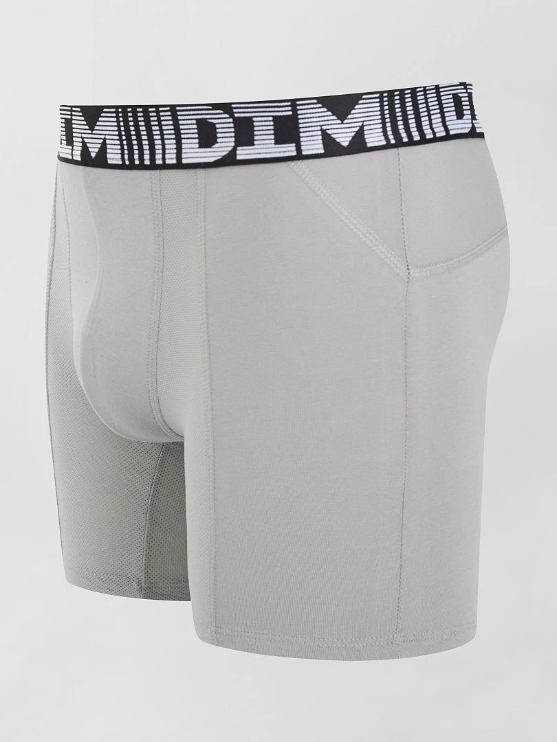 Lot de 2 boxers longs 3D Flex air 'DIM'   gris/noir