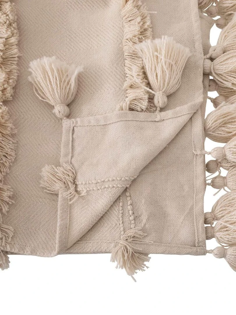 Jeté de lit au style bohème Beige clair