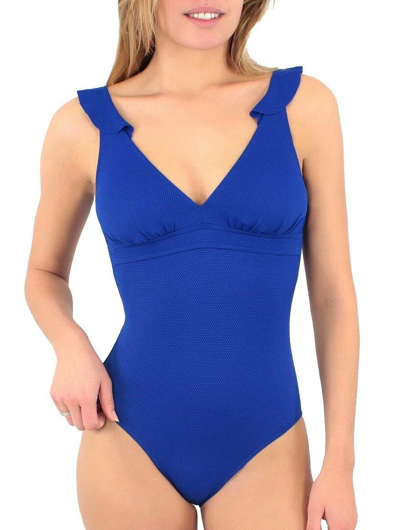 Maillot 1 pièce nid d'abeille Bellagio Bonnets C à E Bleu