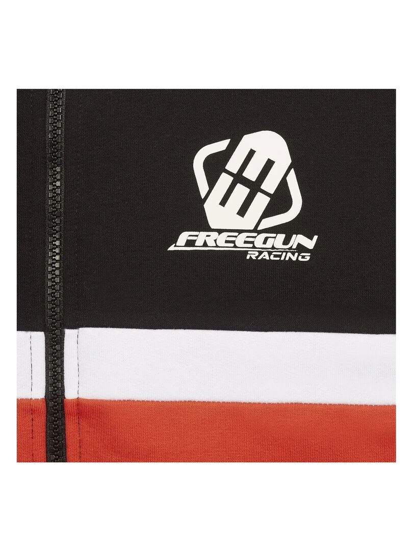 Sweat garçon à capuche avec zip Collection Racing Freegun   Rouge