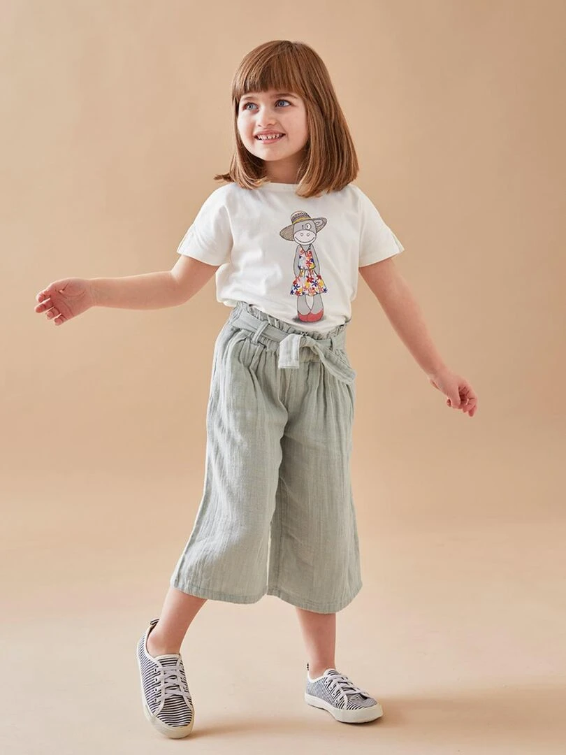 Pantalon évasé 3/4 kaki Noukie's Vert