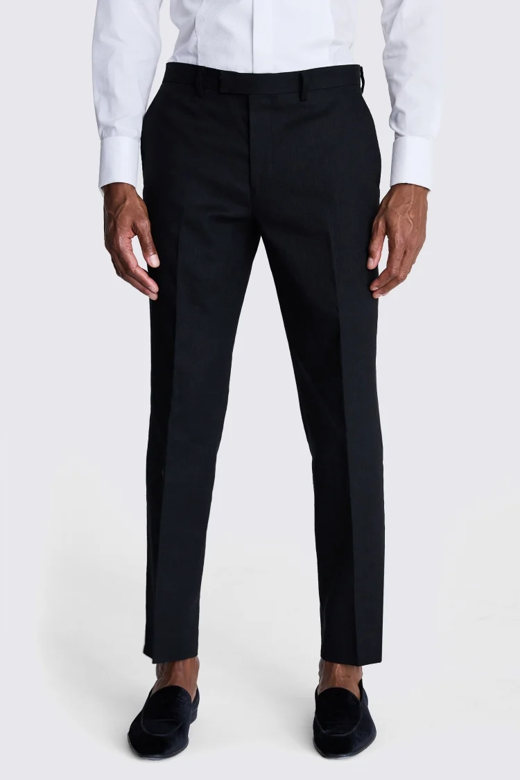 Tailored Fit Black Linen Shawl Tuxedo Jacket   Buy Online at Moss