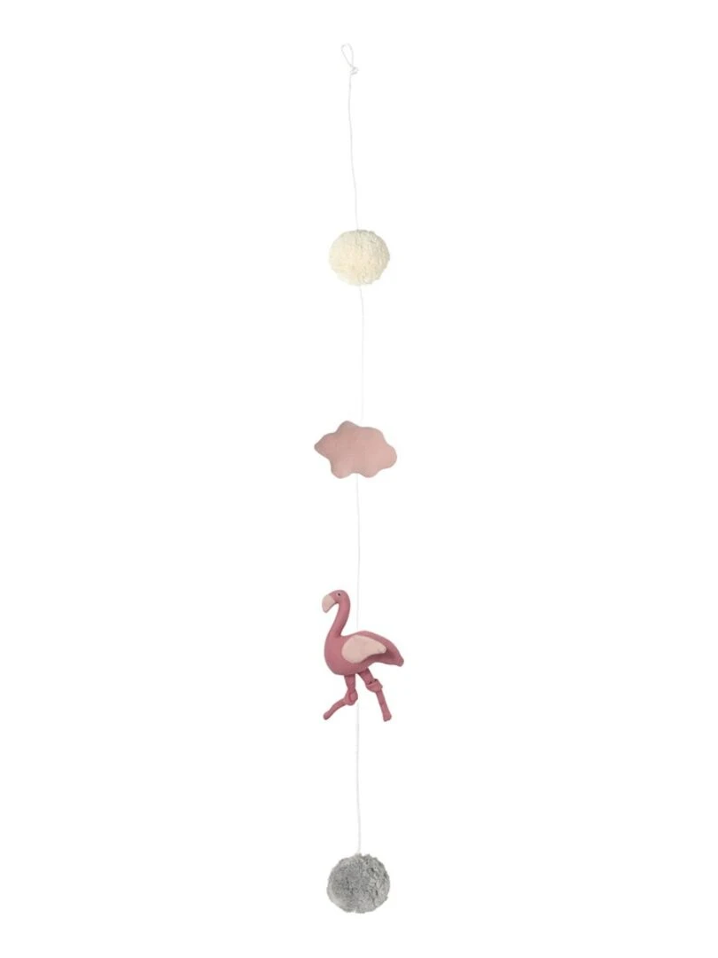 Guirlande en coton jersey flamant rose Small Rose foncé