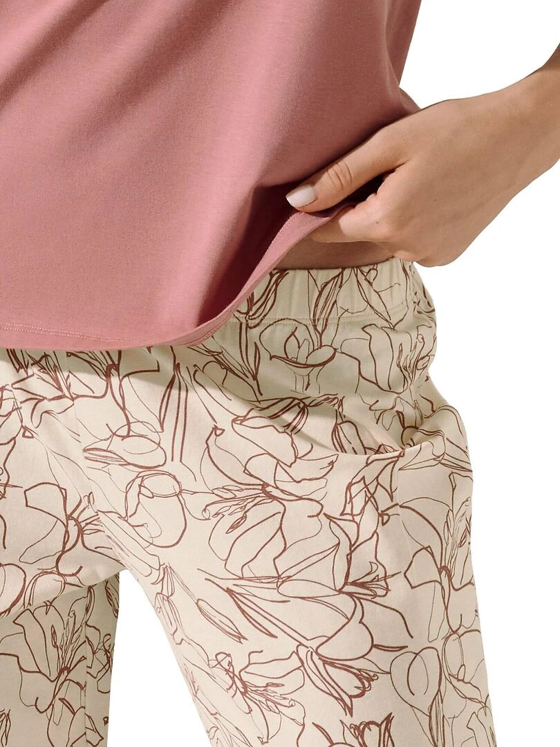 Pyjama pantalon t shirt manches courtes Nina   Rose