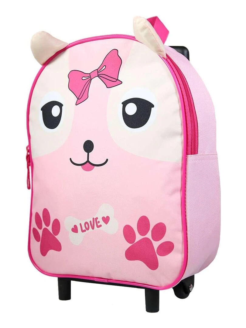 BAGTROTTER Sac à dos à roulettes 31 cm maternelle Kids Rose Chiot Rose