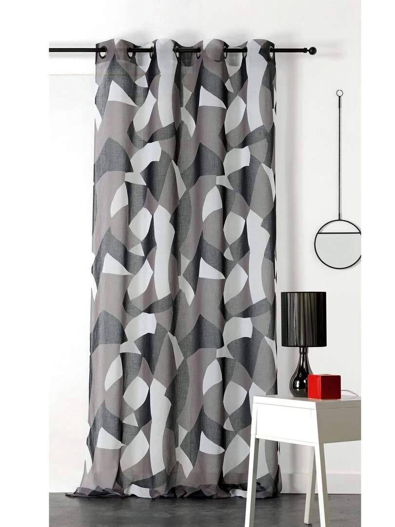 Voilage tamisant Camo Gris clair