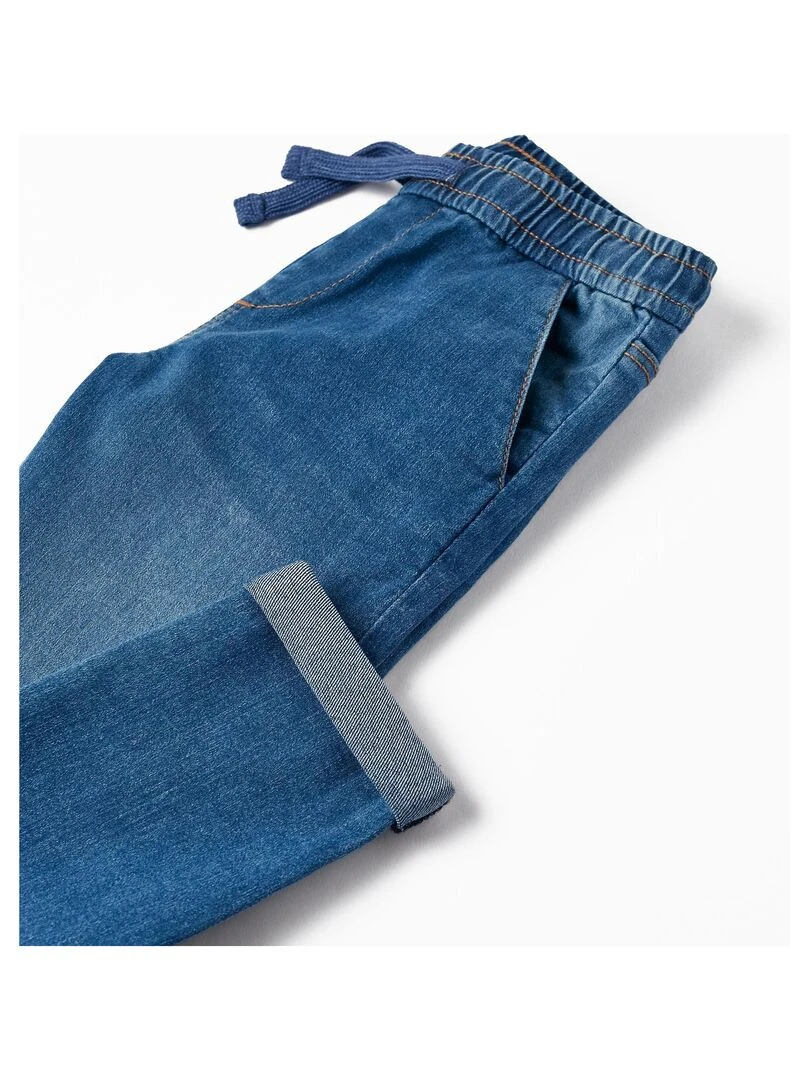 Pantalon de sport en jean pour garçon 'Slim Fit'  NATURE TAKEOVER   Bleu