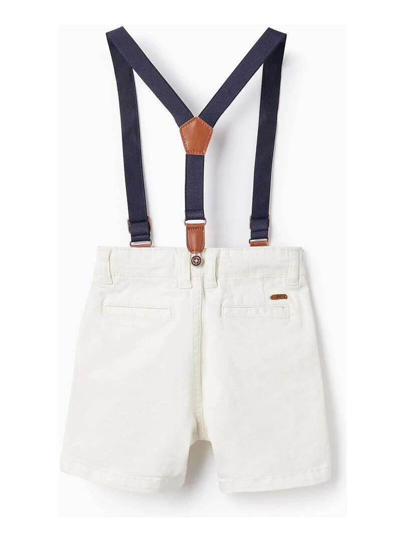 Shorts en sergé avec bretelles pour bébé garçon MATISSE Blanc