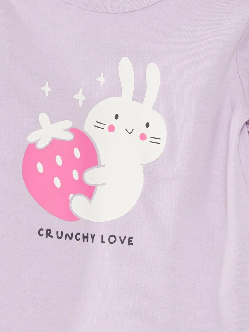 Ensemble de pyjama t shirt + pantalon 2 pièces Violet