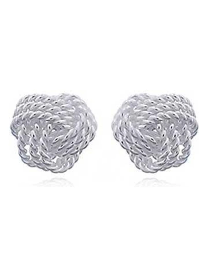 Boucles d'oreilles en argent forme noeud rond Argent