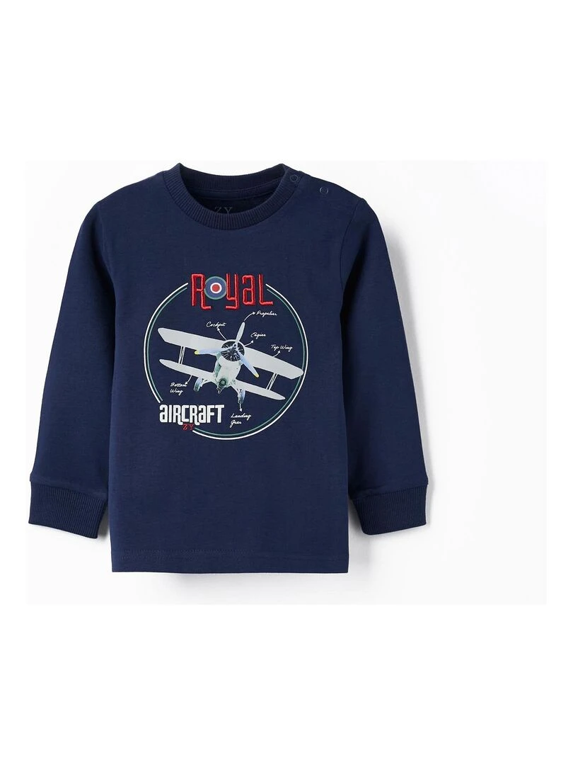 T shirt en coton pour bébé garçon 'Royal' manches longues ROYALS OFF DUTY Bleu foncé