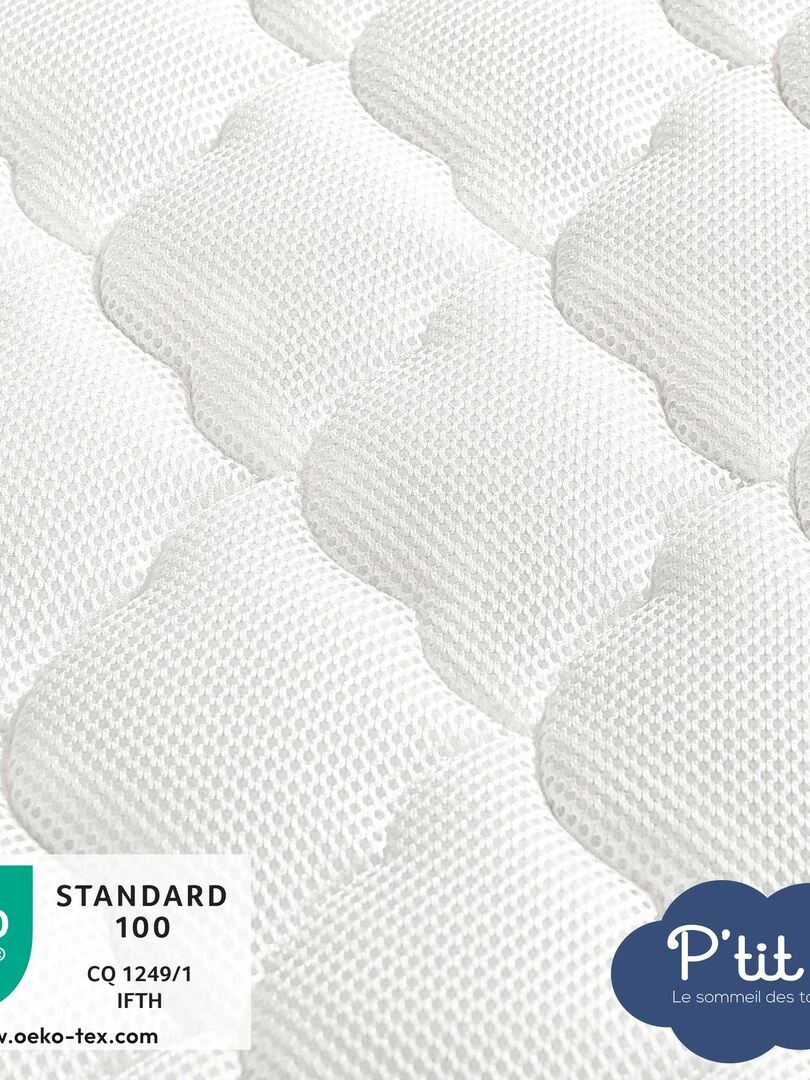 Matelas Bébé Parfait   60x120 cm   Déhoussable   Réversible   Blanc