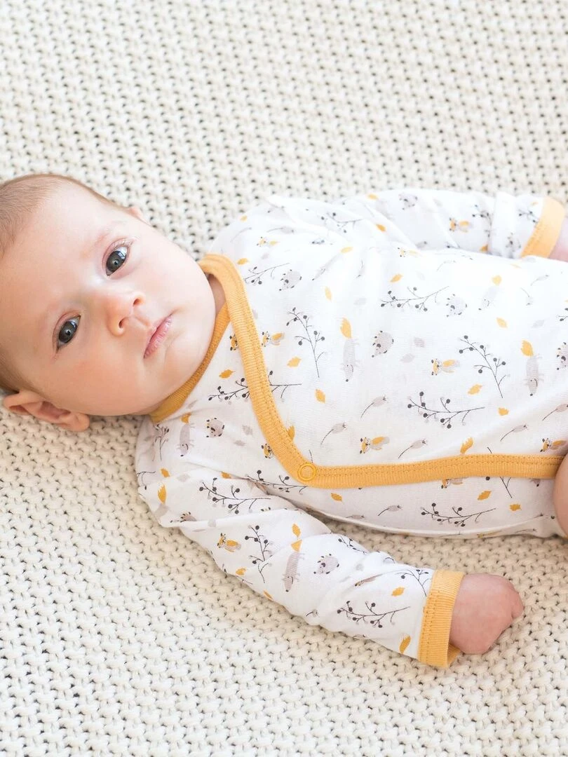 Set t shirt rayé + pantalon denim  écru/bleu/vert   Noukie's   Bleu