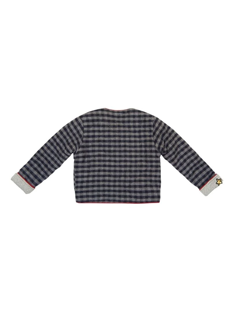 Veste Matelassée Fille  Laine Carrx Vichy Gris  ELOÏSE   'LA FAUTE A VOLTAIRE'   Gris foncé