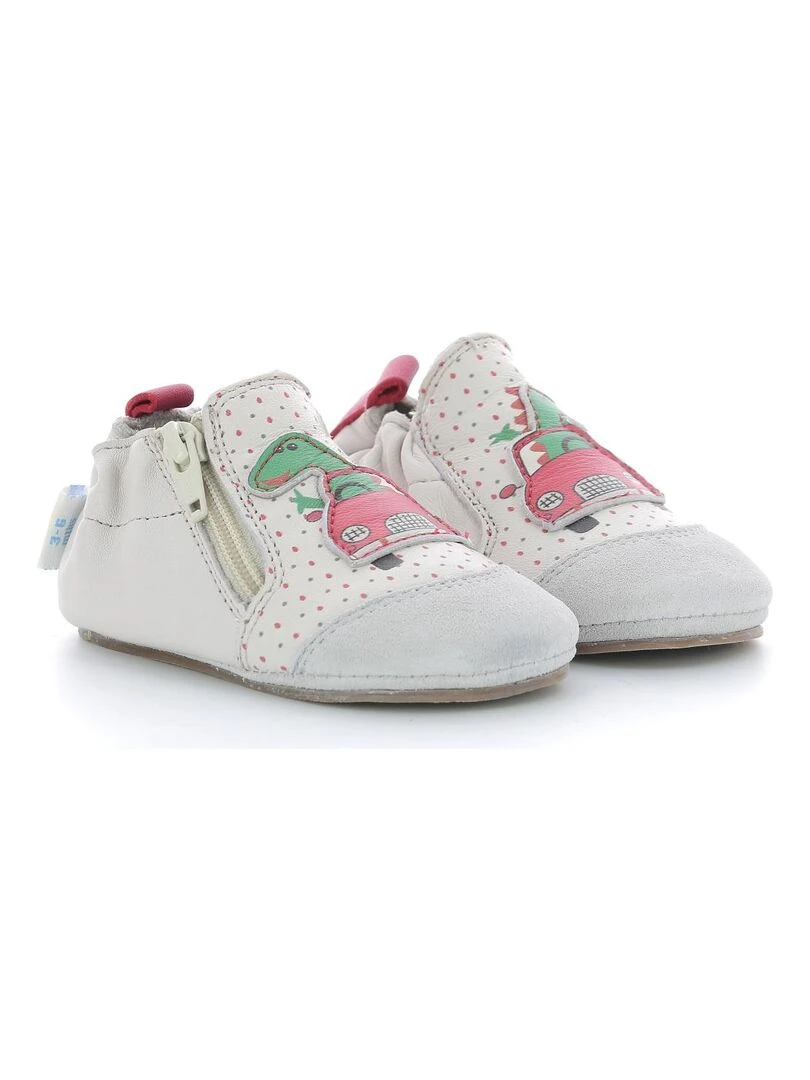 Chaussons Cuir Dino Trip Beige