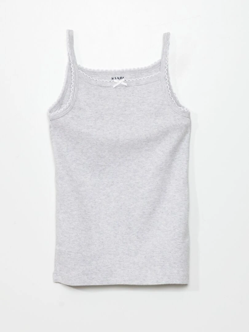 Lot de 3 débardeurs en maille pointelle   Blanc/gris