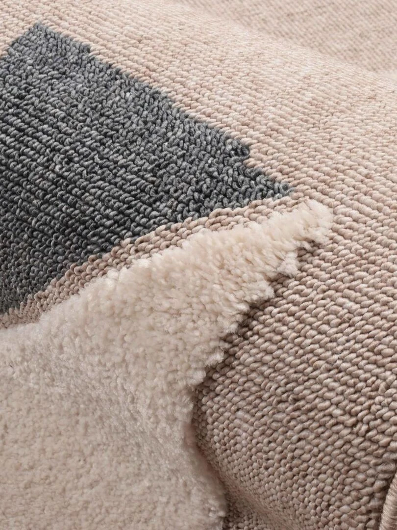 Tapis enfant CERFVOLANT en polyester doux et soyeux OEKO TEX® Beige