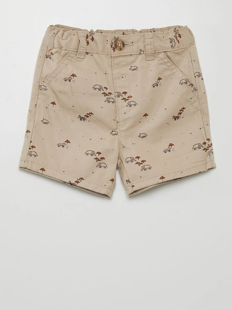 Short chino en twill Beige savane