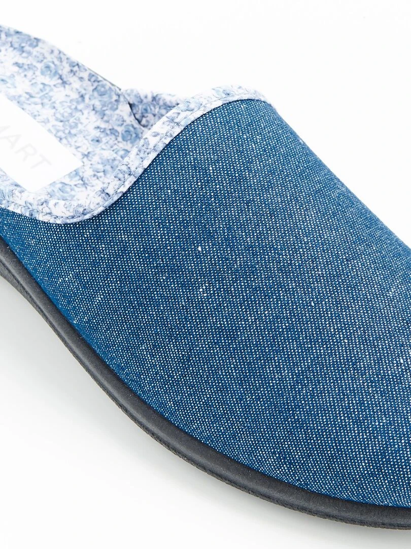 Mules textile intérieur imprimé   Damart   Bleu