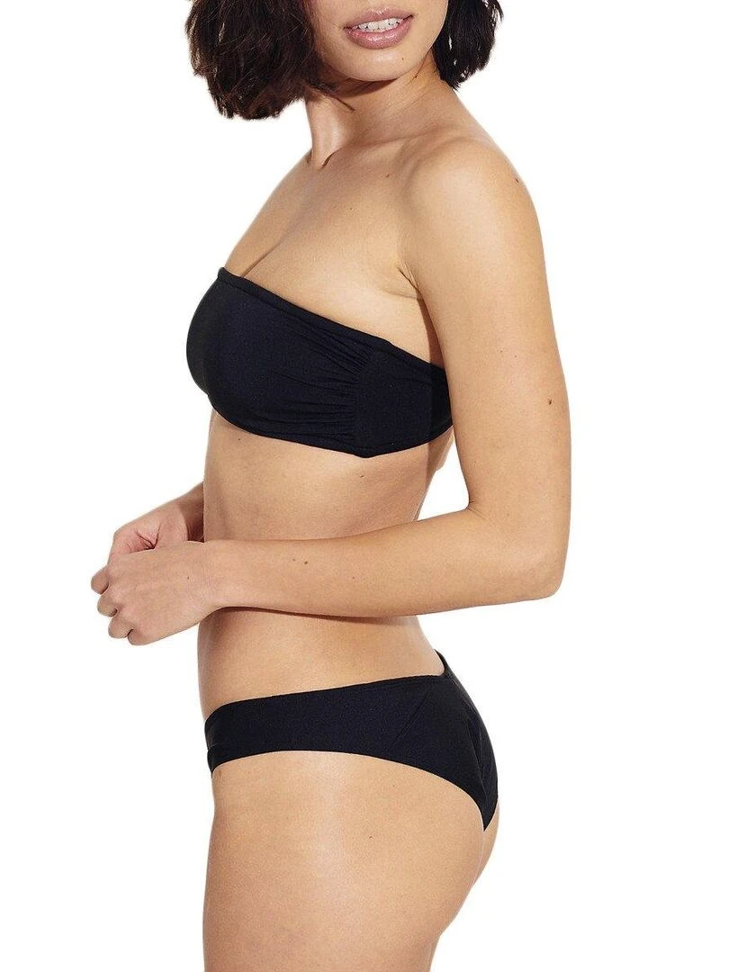 Bas de bikini tanga éco responsable Vanessa   Noir