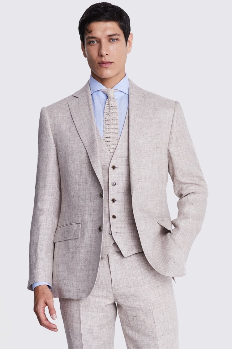 Tailored Fit White Matte Linen Jacket   Buy Online at Moss