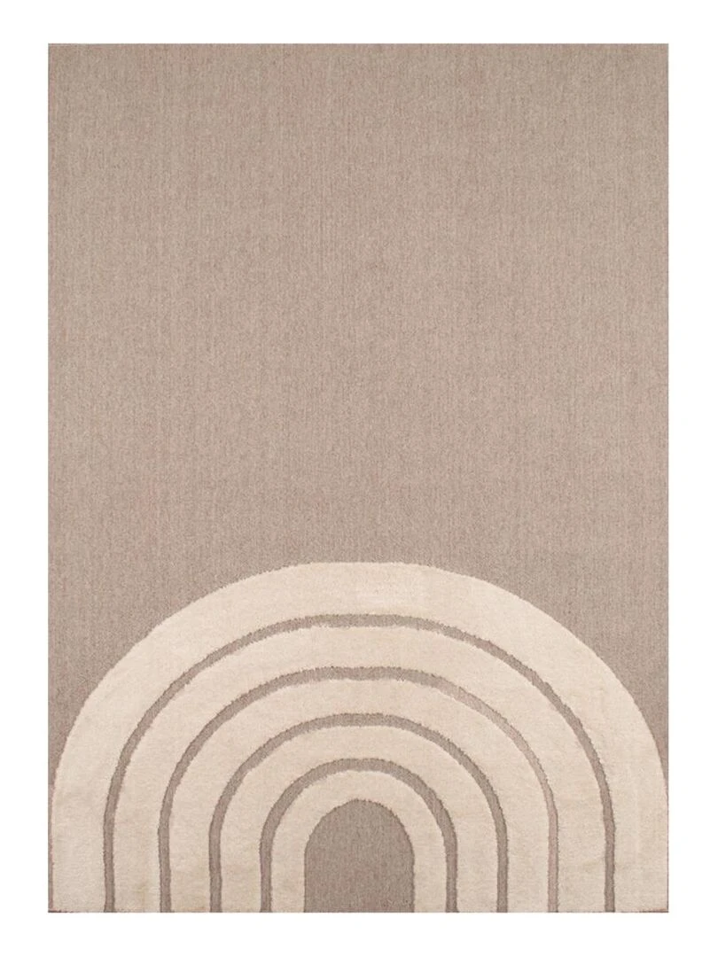 Tapis enfant ARCENCIEL en polyester doux et soyeux OEKO TEX® Beige