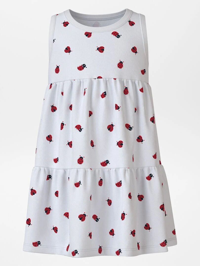 Robe en jersey à volants blanc