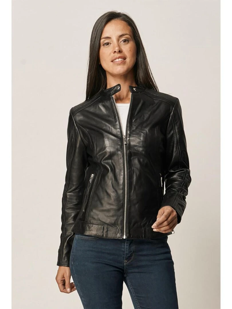 Lee Cooper Veste manches longues cuir regular fit BERTHILLE Noir