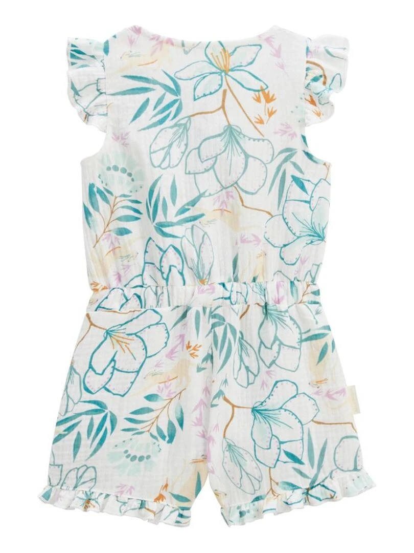 Combishort bébé + chapeau en gaze de coton Patroika   Ecru