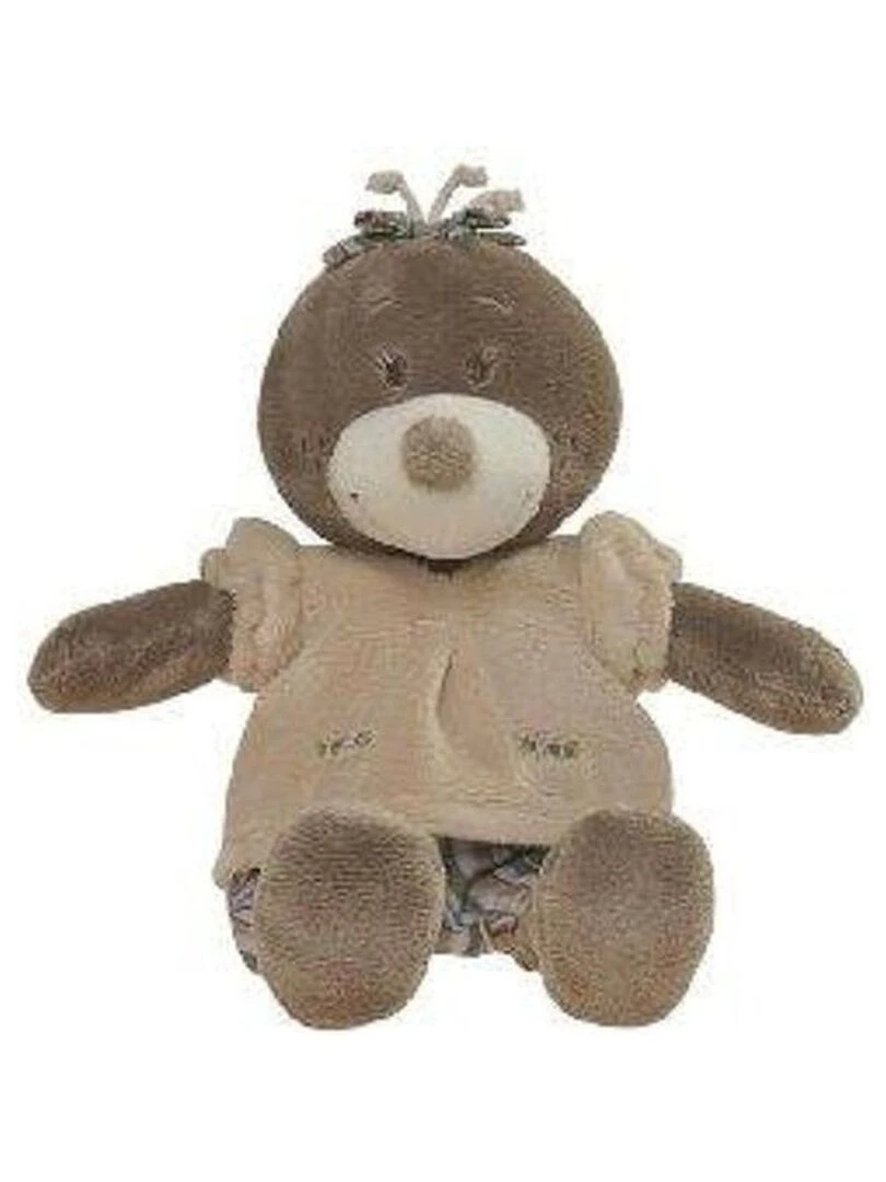 Doudou Noukies Noukie's EMMA la Taupe marron tee shirt beige short rayee Neuf 35cms Marron