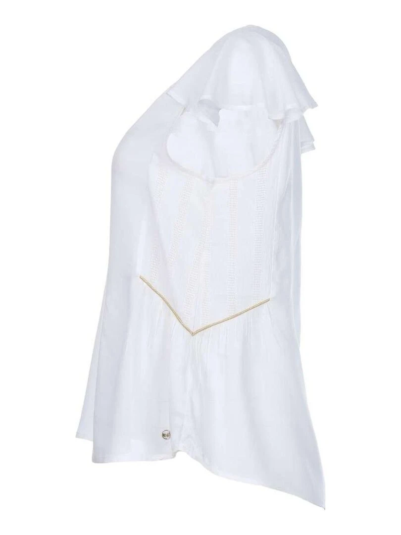 KAPORAL Blouse manches courtes col V BLUEE Blanc