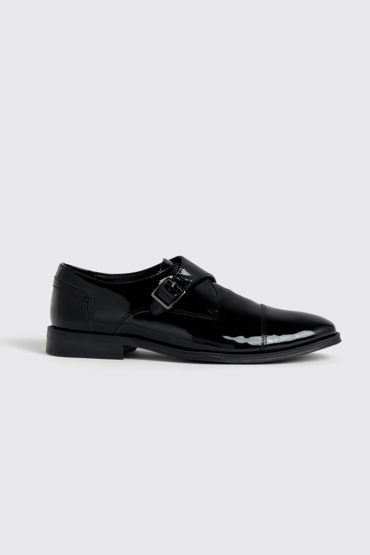 Black Patent Monk Shoes   Buy Online at Moss