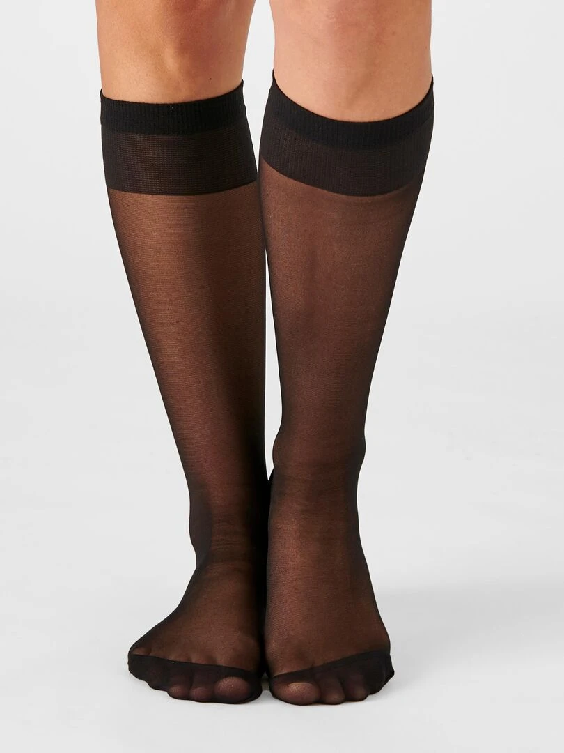 Lot de 4 paires de mi bas voile 20D   Damart   Noir