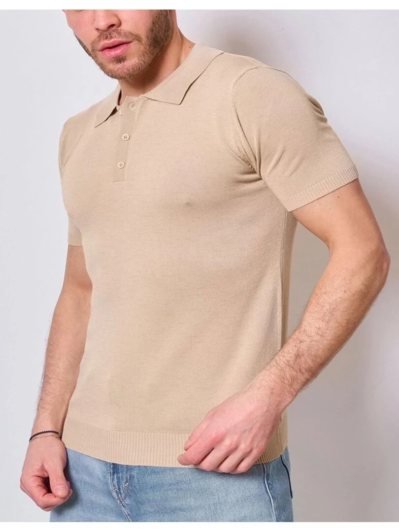 Polo manches courtes Kebello Beige