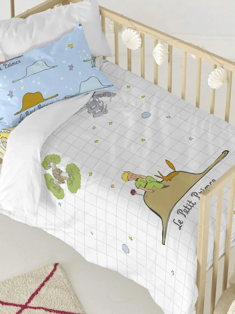Parure housse de couette 2 pièces Imagination "Happyfriday" Blanc