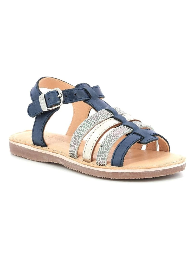 Sandales Cuir Drolote Bleu marine
