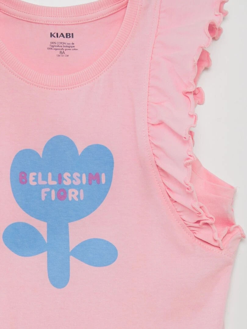 Robe en jersey avec manches volantées   Grafik Edition   Rose